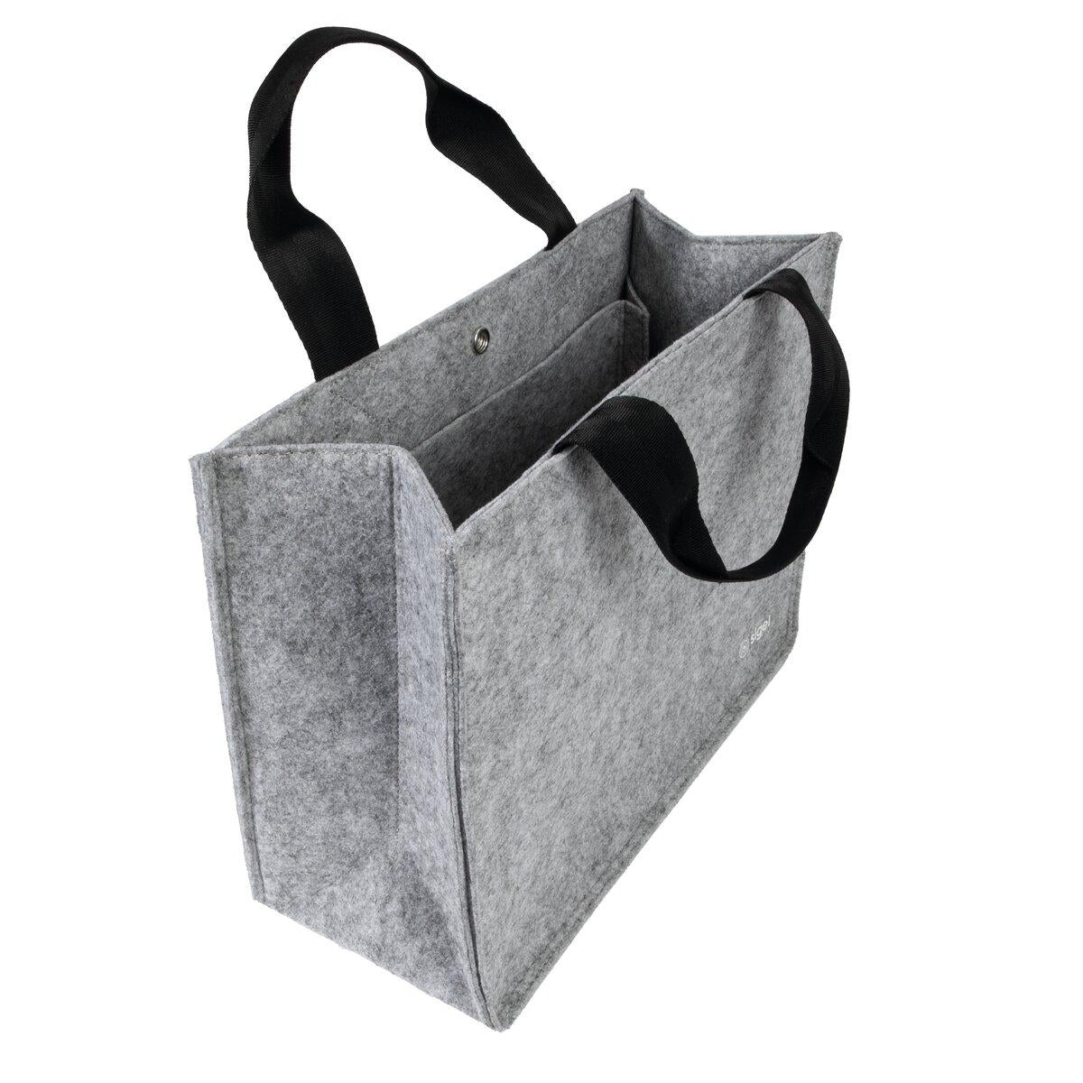 Sigel Desk Sharing Bag Basic M – Umhängetasche 15,4", 15 l, Filz (rPET), Hellgrau, 36 × 28 × 15 cm