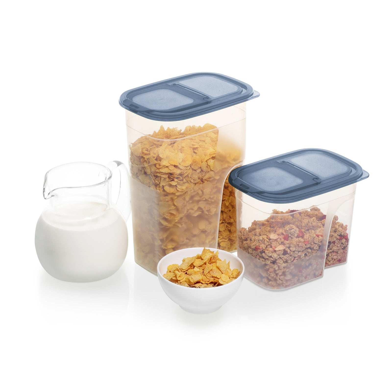 Rotho Vorratsdose 2,2 l, 20,3 × 13,5 × 16 cm, Polypropylen (PP), transparent/blau, BPA-frei