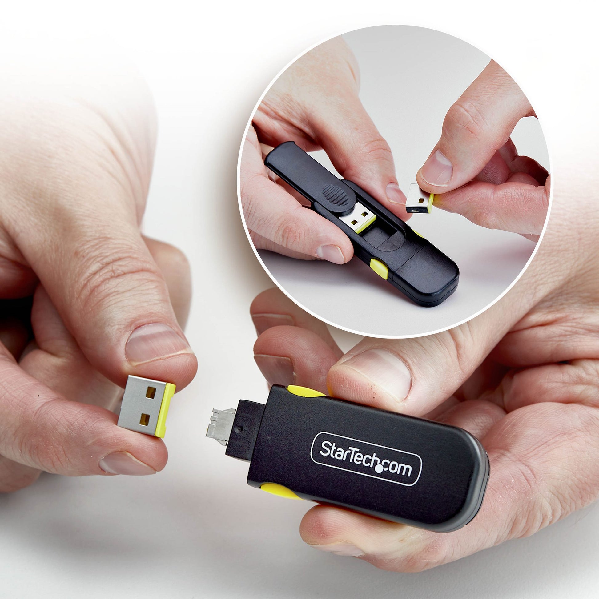 StarTech.com Schnittstellenblockierung + Schlüssel – USB-A – Schwarz – für USB Typ-A – 4er-Set