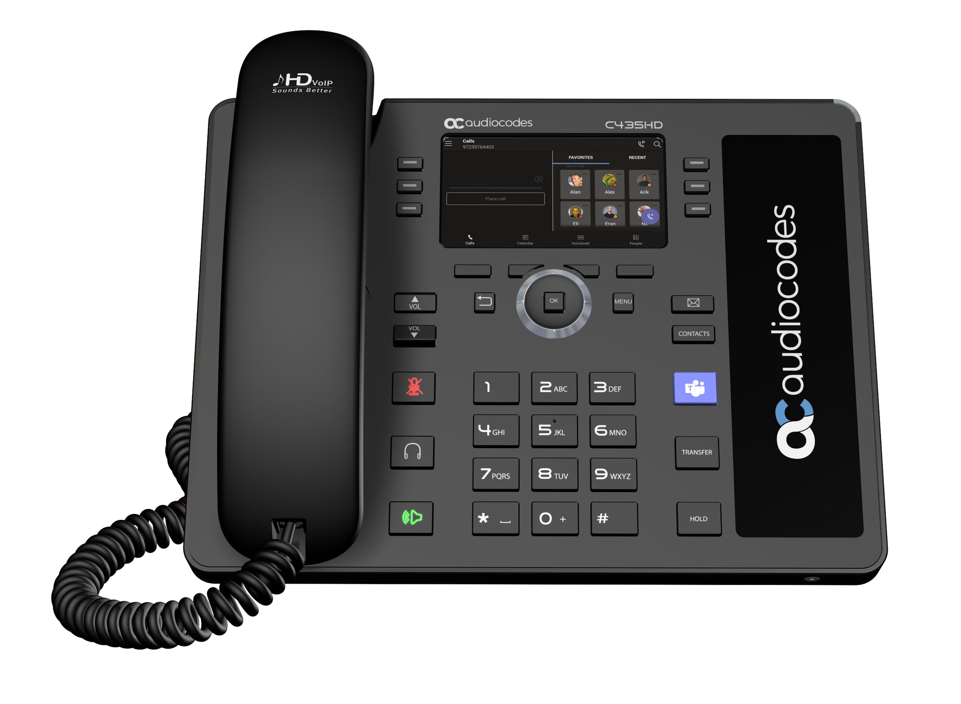 AudioCodes C435HD-R – für Microsoft Teams, PoE, Gigabit-Ethernet 10/100/1000, schwarz