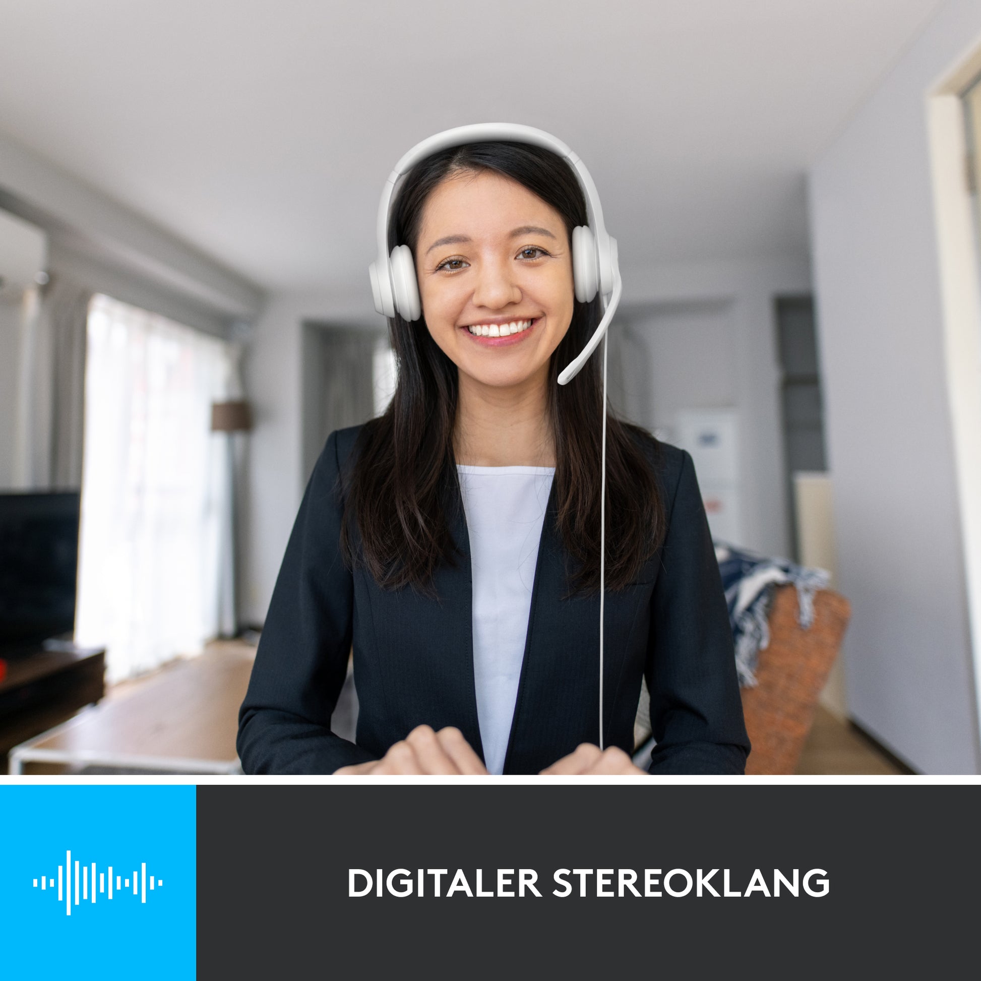 Logitech H390 – Headset – USB‑A, mit Mikrofon – Offwhite