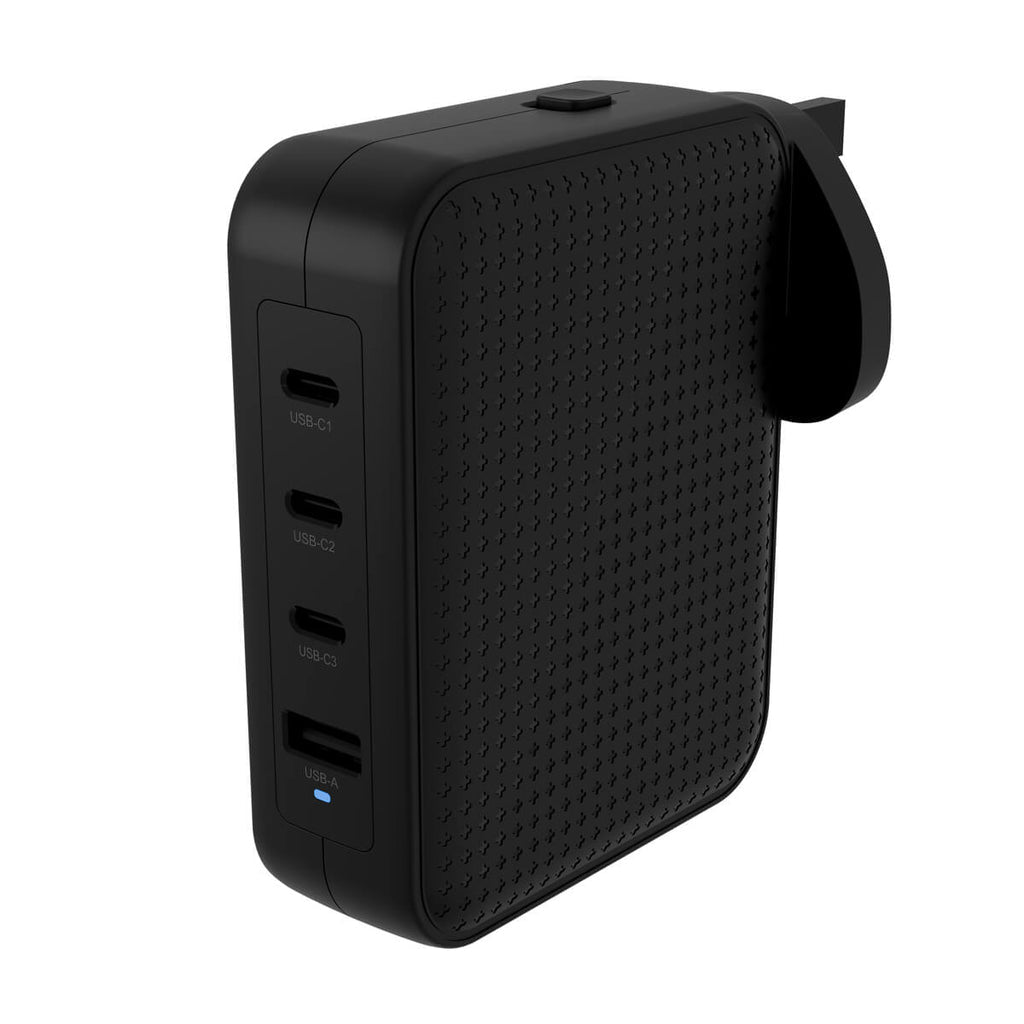 HYPER USB-Desktop-Ladegerät 140 W – USB-C×3, USB-A×1 – PD 3.1 – für Gaming-Controller, Smartphones u. a.