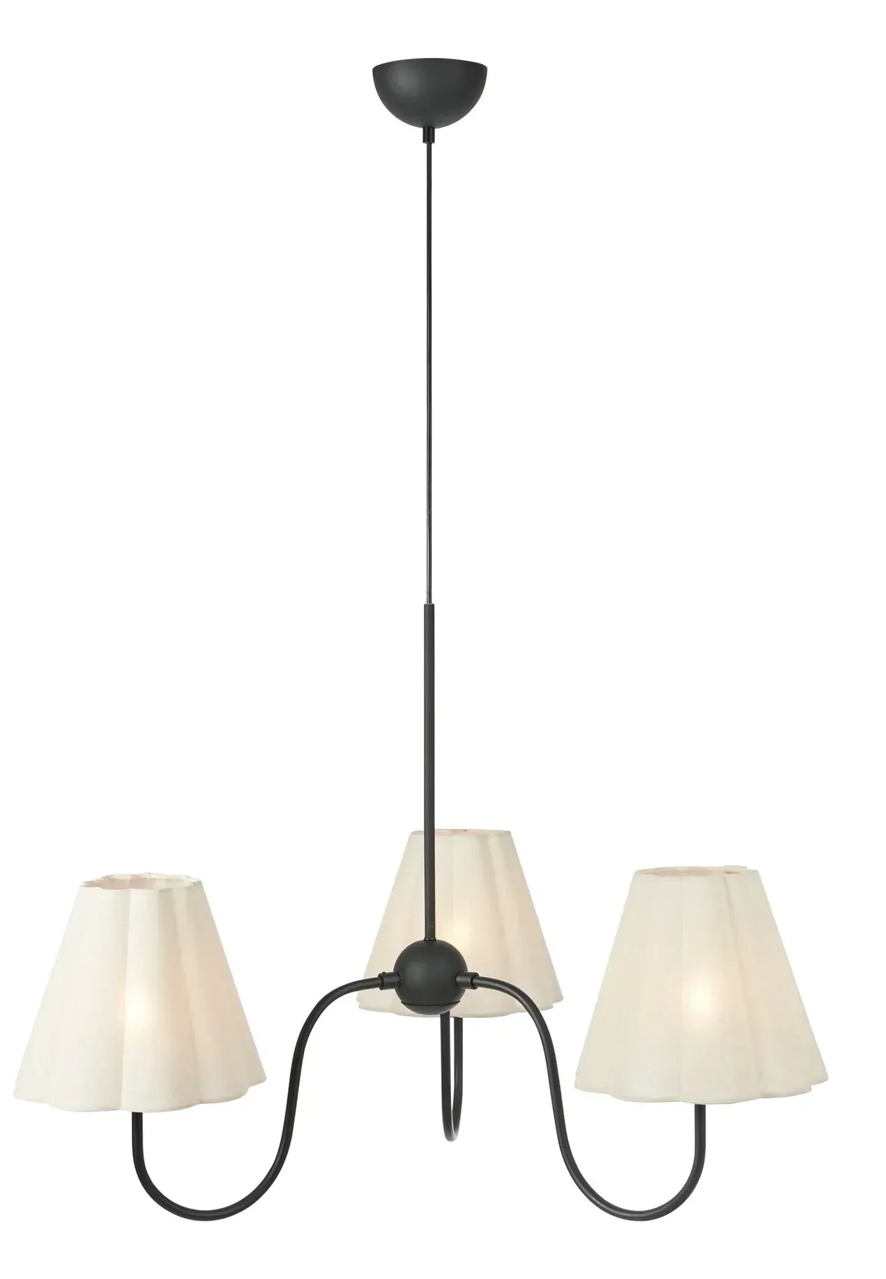 Markslöjd Pendelleuchte VEYA – Ø 90 × 62 cm, 40 W, schwarz/beige, 3-flammig, exkl. Leuchtmittel
