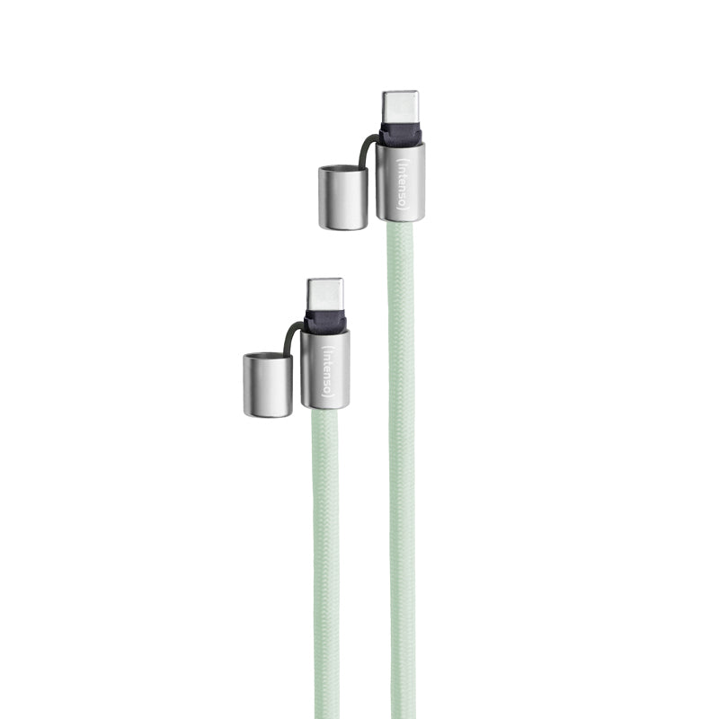 Intenso Daten- & Ladekabel – USB-C auf USB-C 1,65 m, PD 60 W, geflochten, Grün – für USB-C Geräte