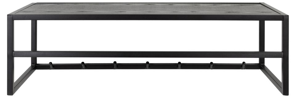 Actona Seaford Wandgarderobe 7 Haken – Stahl/MDF – Schwarz – 770 × 220 × 280 mm
