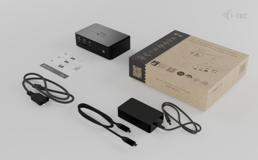 i-tec Quattro Display DS Dockingstation – Thunderbolt 5, 2× HDMI, 4× USB-A, 1× USB-C, 140 W PD, 2,5GbE