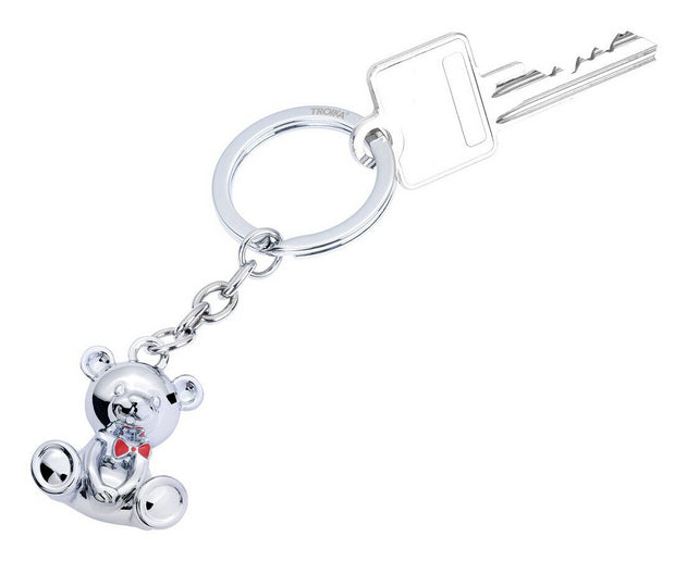 TROIKA Schlüsselanhänger Teddybär Bärnd – Metall, Silber, 92 × 35 × 28 mm, 6er-Pack