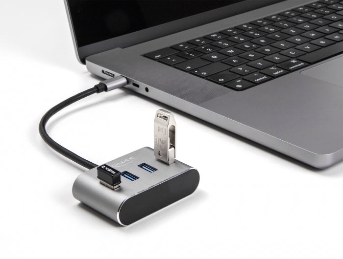 DeLOCK USB-Hub – USB-C, 4× USB-A (5 Gbit/s), für Windows/Mac/ChromeOS