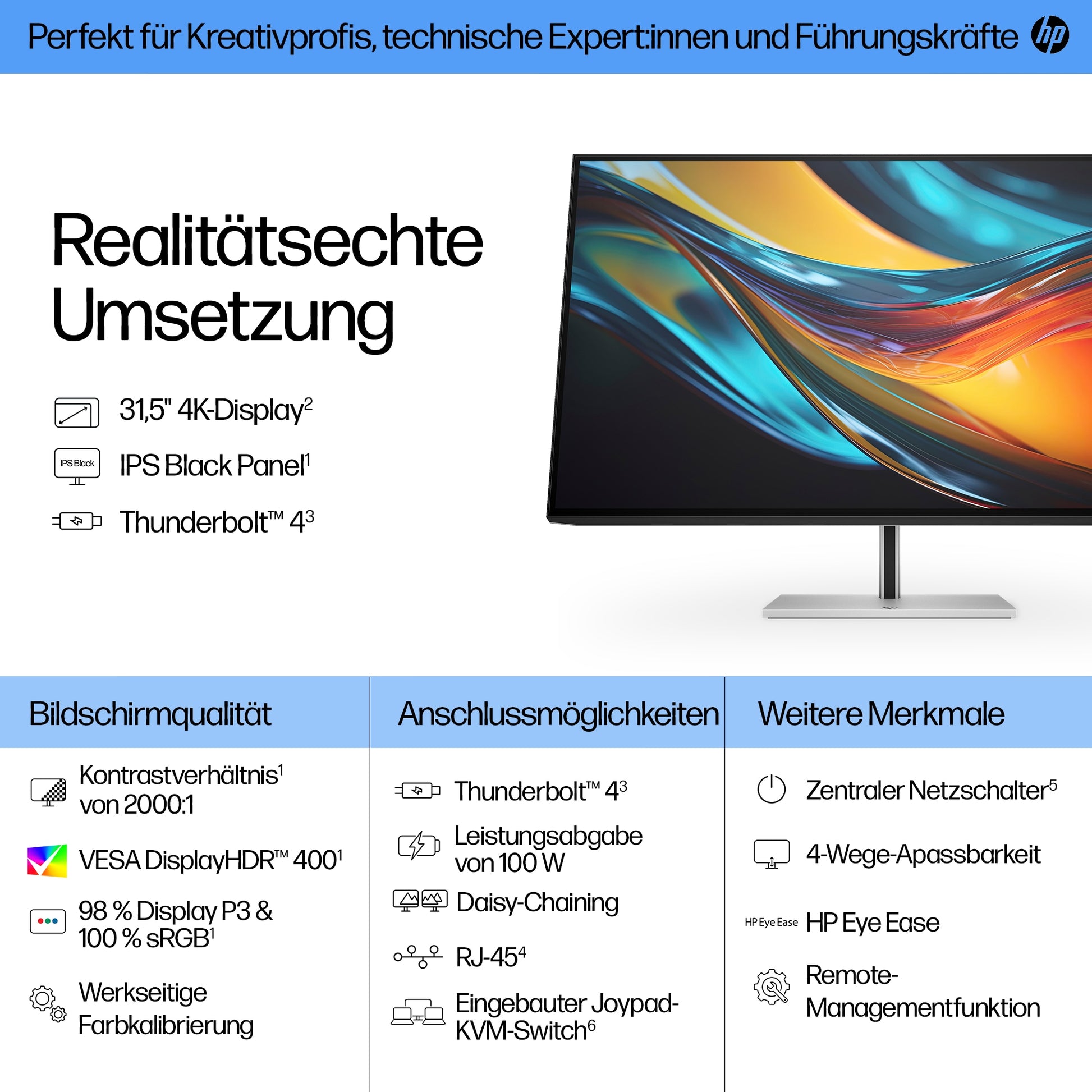 HP Serie 7 Pro – Monitor, 31,5", Thunderbolt 4
