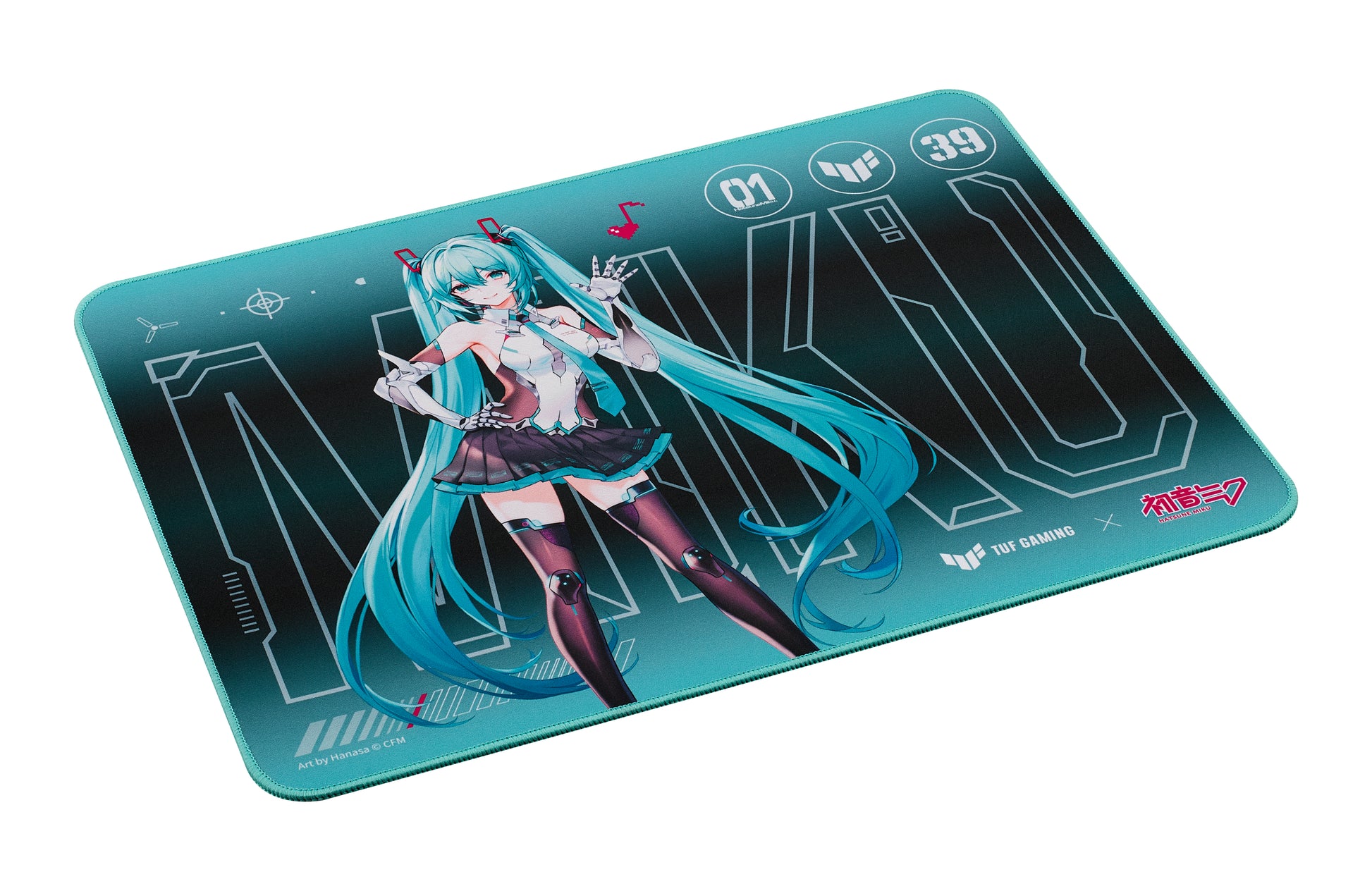 ASUS TUF Gaming P1 Hatsune Miku – Gaming-Mauspad – 360 × 260 mm, Stoff, Türkis