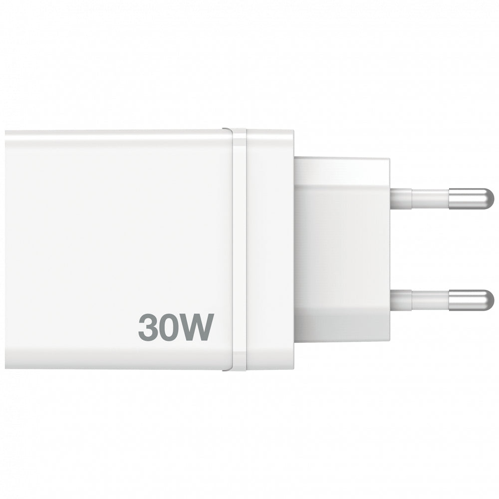 Verbatim USB-Ladegerät 30 W – USB-C×1, USB-A×2 – PD, QC 3.0, EU-Stecker (Typ C) – Weiss