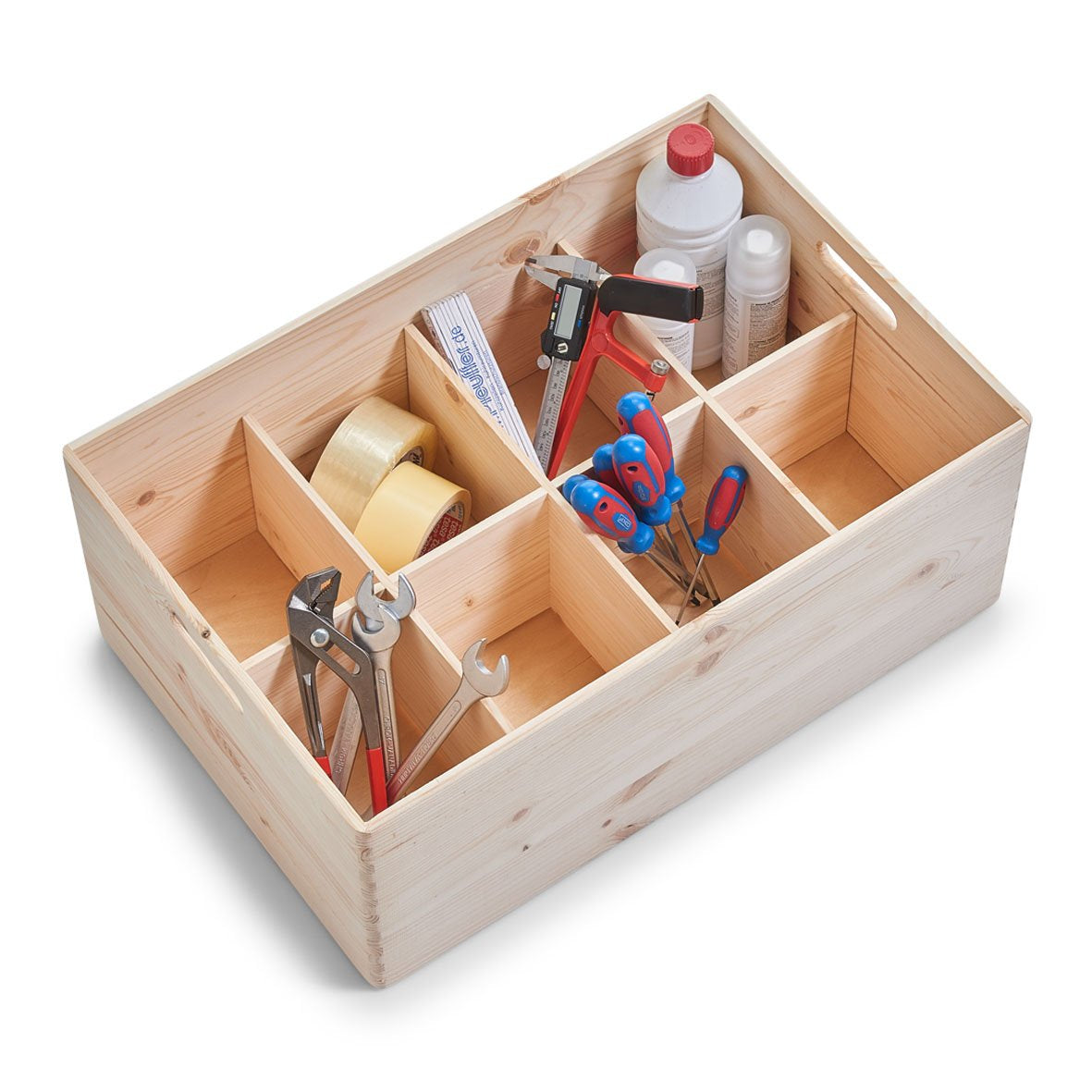 Zeller Present Aufbewahrungsbox ohne Deckel – Kiefernholz – Braun – mit Griff – 400 × 240 × 600 mm
