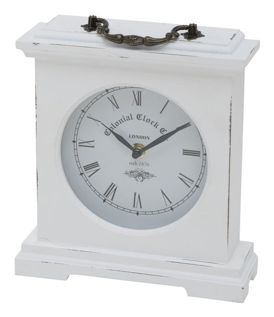 Boltze Tischuhr – Analog, 21 × 23 × 6,5 cm, Weiss, Glas