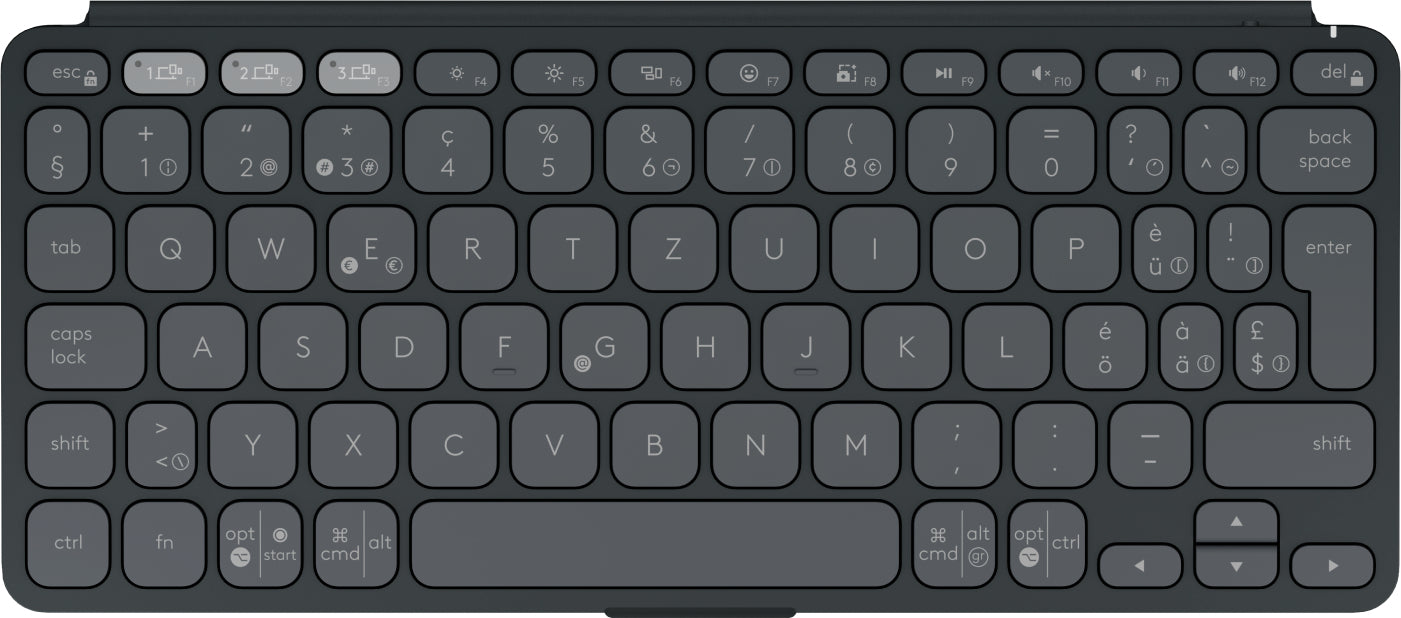 Logitech Keys-To-Go 2 – Tastatur, kabellos (Bluetooth), CH-Layout (DE-CH), Grau