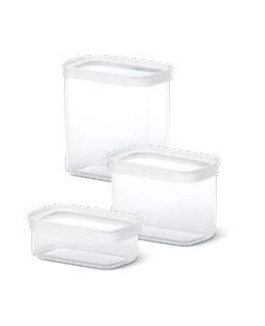 EMSA Vorratsdose 450 ml, 1 l, 1,6 l, 9,9 × 16 × 6,5 cm, Kunststoff, transparent/weiss, 3-teilig, BPA-frei