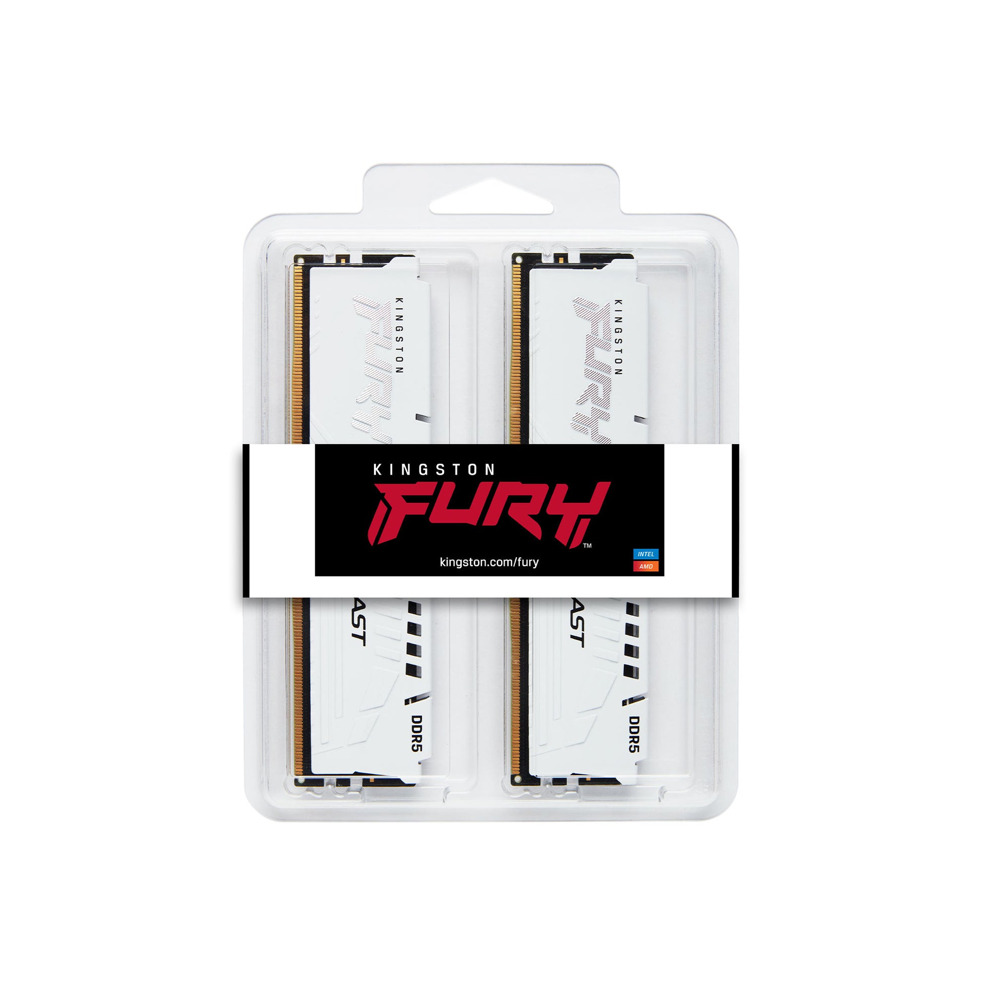 Kingston Technology Kingston Fury Beast Arbeitsspeicher 64 GB (2×32 GB) DDR5 6000 MT/s CL36 EXPO, 288-poliger DIMM – für PC, Weiss