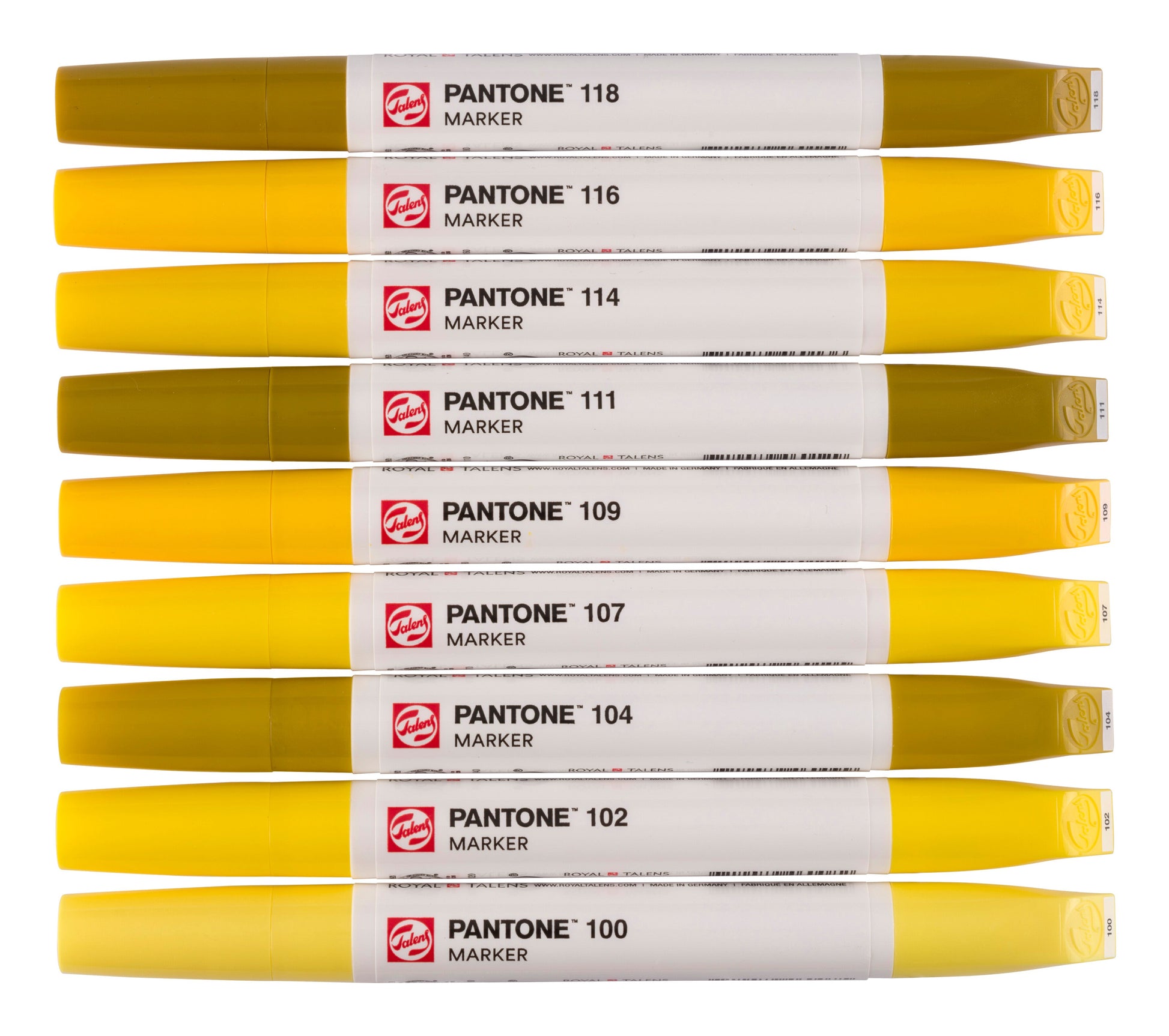 Talens Non-Permanent Marker Pantone – Gelb – 9er-Set