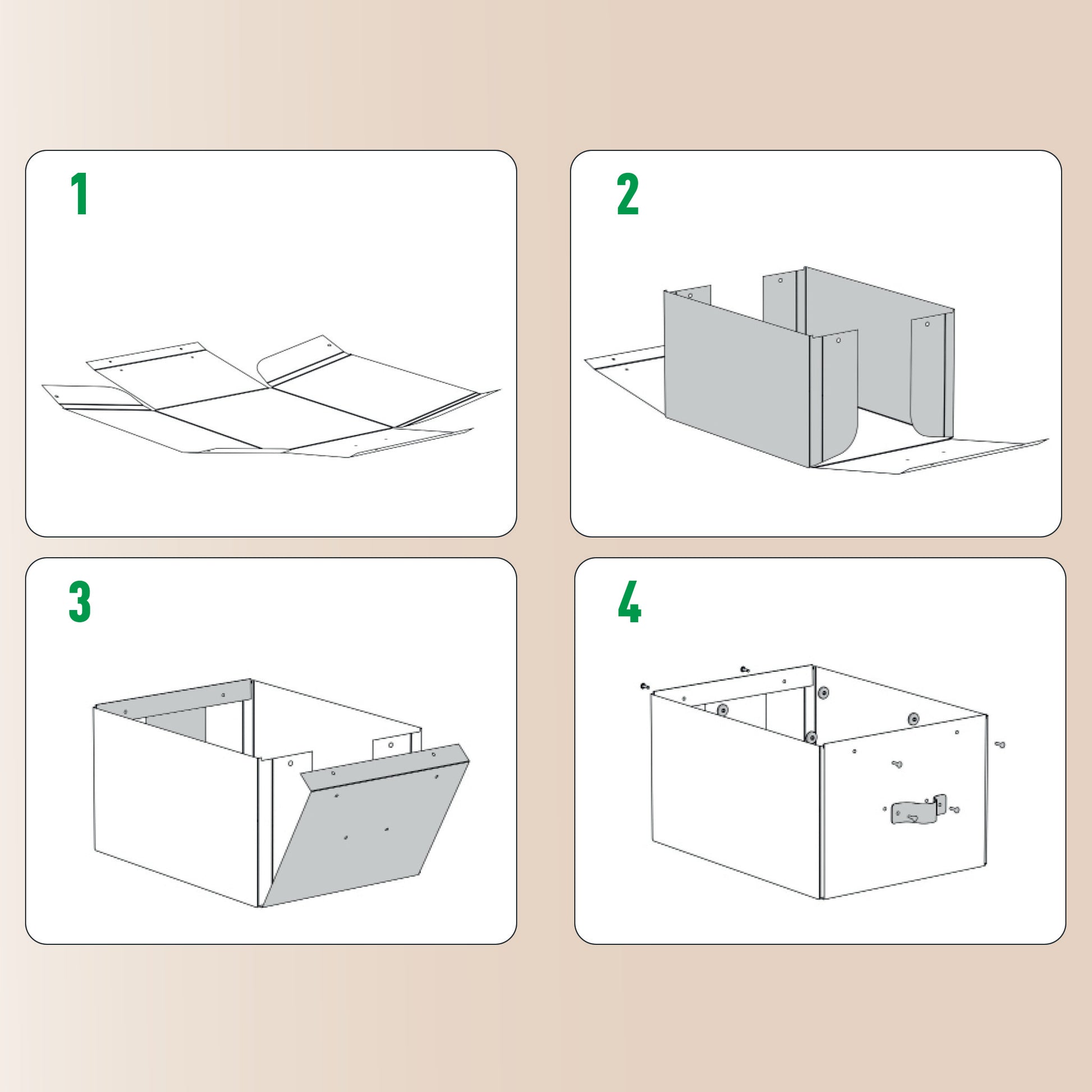 Leitz Aufbewahrungsbox 17 l – mit Klappdeckel, mit Tragegriff, 265 × 200 × 355 mm, Sand, Karton, 2er Pack