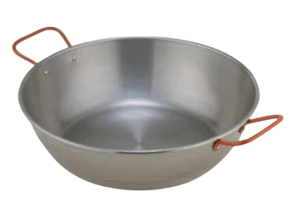 Garcima Fonduepfanne PAELLERO – Ø 45 cm, Stahl, Emaille, für Induktion, Gas, Glaskeramik u. a., Grau