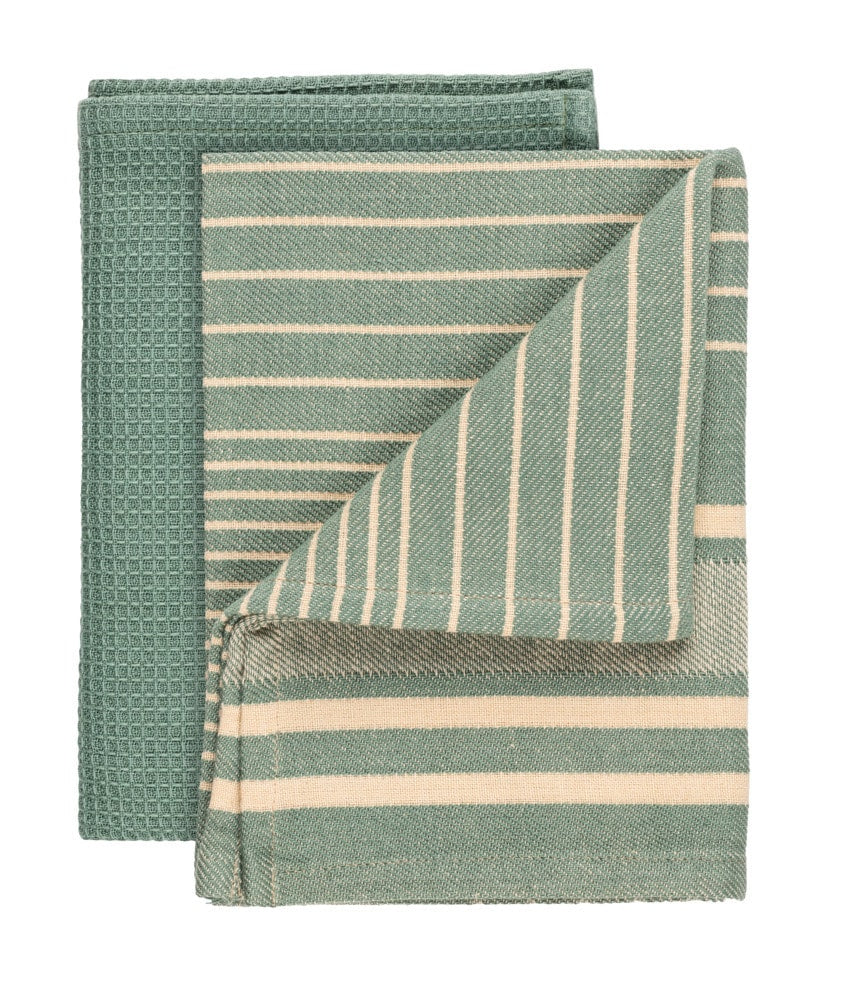 Wenko Geschirrtücher Tito – Grün – 45 × 65 cm – Baumwolle – 2er-Set