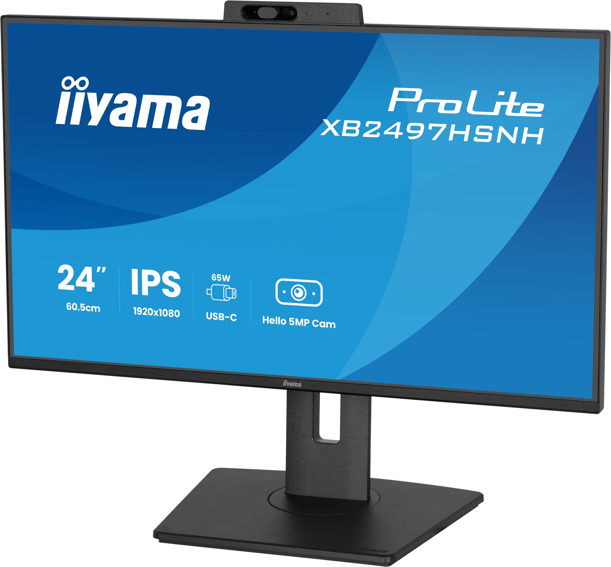 iiyama ProLite XB2497HSNH-B1 – 23,8", 1920 × 1080 (Full HD), IPS, 100 Hz, USB-C 65 W, Webcam, LAN