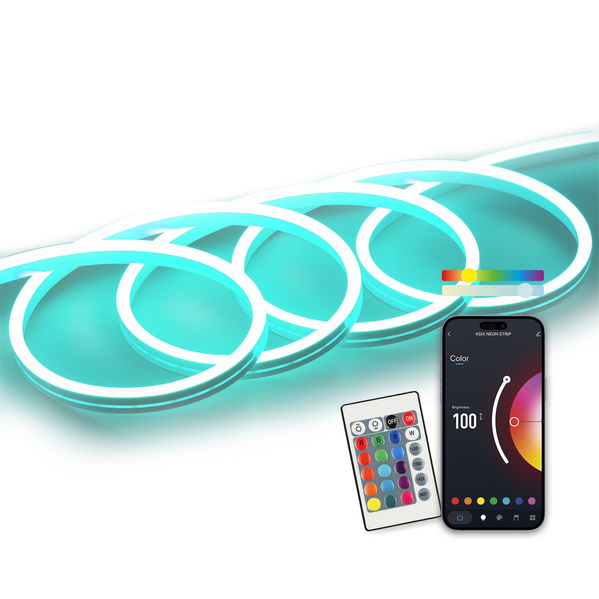 Ksix LED-Strip – 5 m, 4300 lm, 36 W, RGBIC, dimmbar, WLAN, für Alexa/Google/Siri, grau