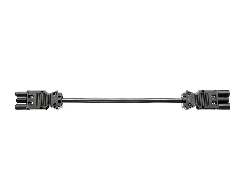 Bachmann Verlängerungskabel – Wieland GST18 (Stecker) – Wieland GST18 (Kupplung), 0,5 m, 3×1,5 mm², schwarz