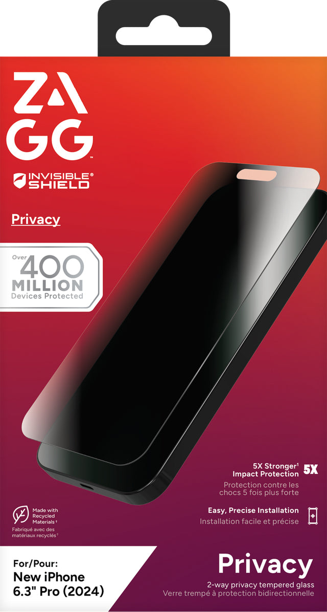 ZAGG Glass Elite Privacy Displayschutz – für Smartphones – Privacy-Glas