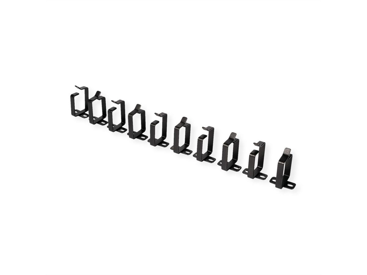 ROLINE Kabelhalter, Montageset, Stahl, 10er-Pack, 60×44×45 mm – Schwarz