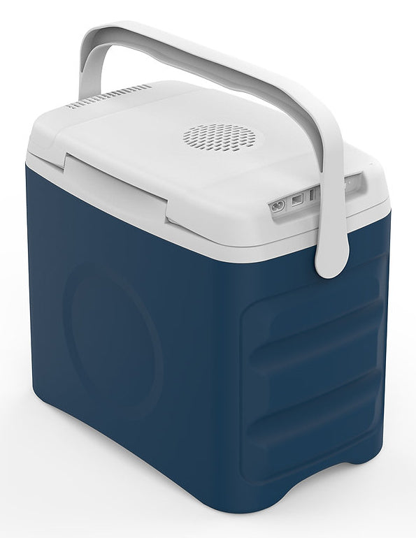 Ohmex Kühlbox OHM-CLB-2225 – thermoelektrisch, Heizfunktion, USB, 45 W – 26 l – blau – Kunststoff, PU
