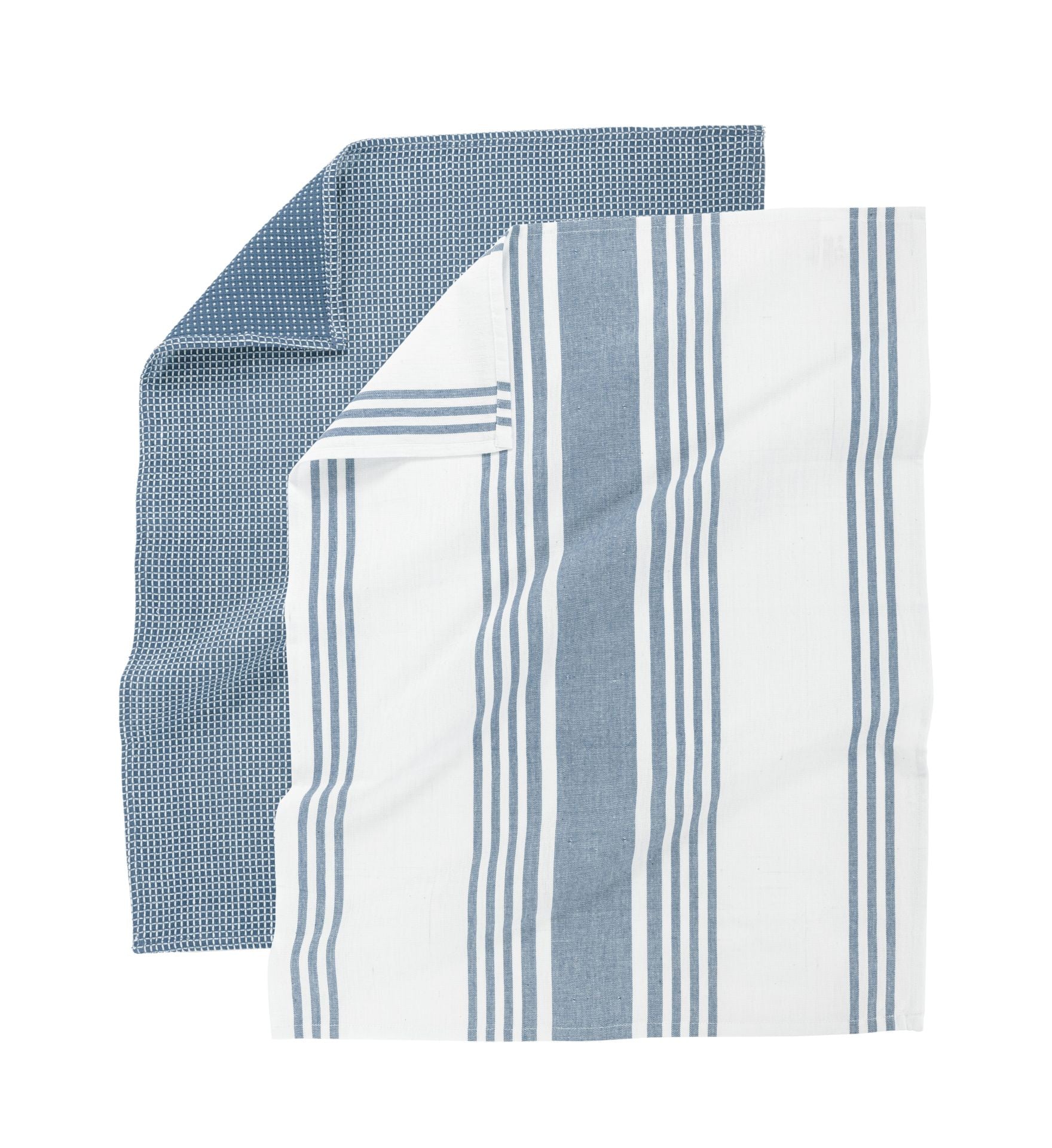 Tiseco Geschirrtücher 4er-Set, 50 × 70 cm, Baumwolle, Blau/Weiss