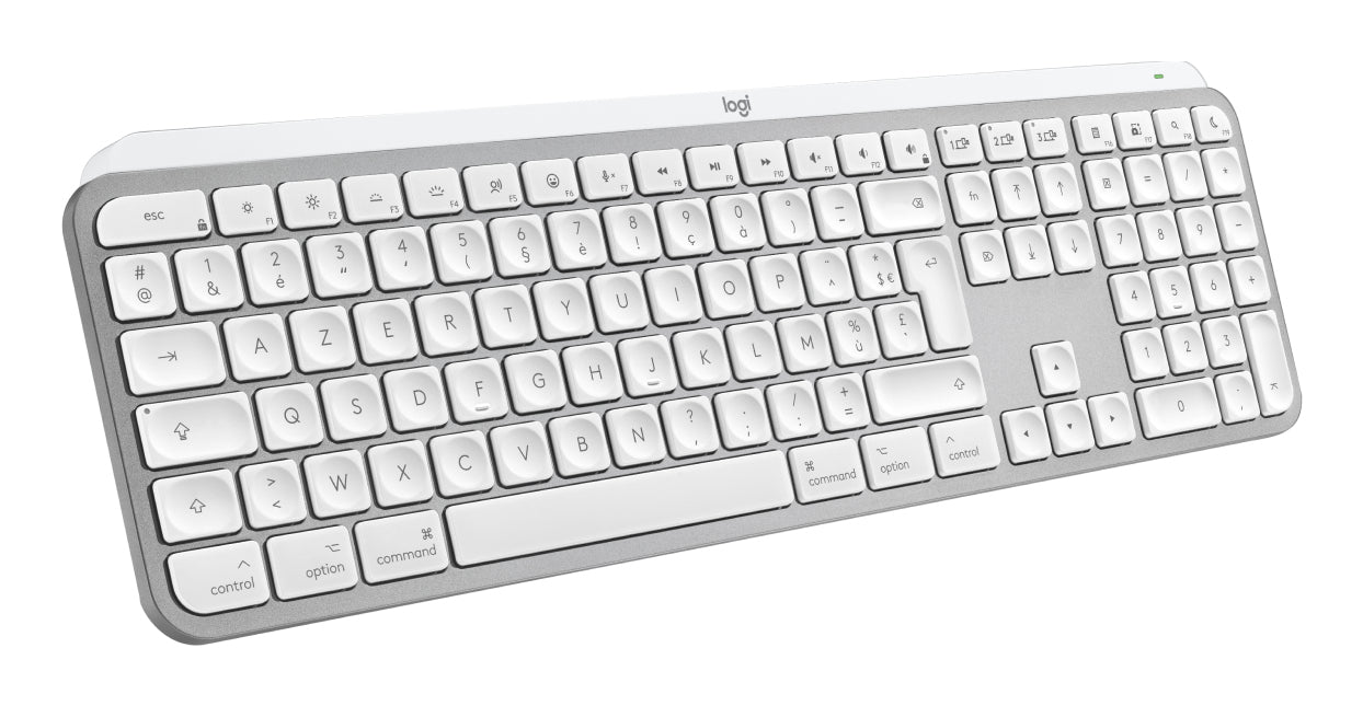 Logitech MX Keys S Für Mac – Tastatur, Kabellos (Bluetooth/2,4 GHz), FR-Layout (FR), Weiss – für macOS