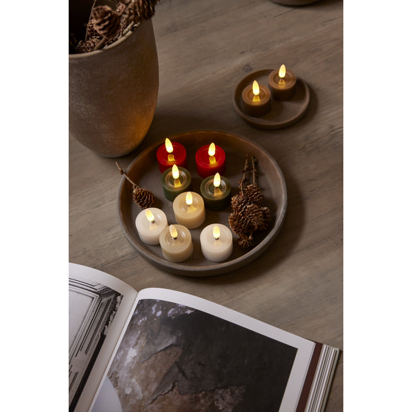 Star Trading LED-Teelicht – 2er Pack, Ø 4 × 5 cm, Warmweiss, Timer, Grün