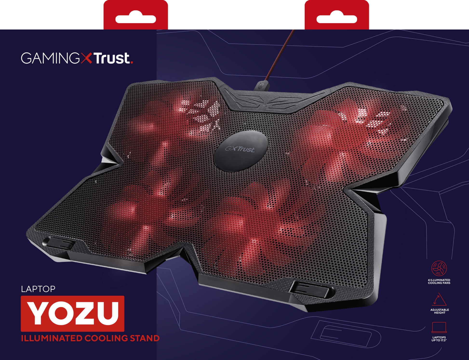 Trust GXT 278 Notebook-Kühlpad – für Notebooks bis 17,3", USB-Anschluss, schwarz