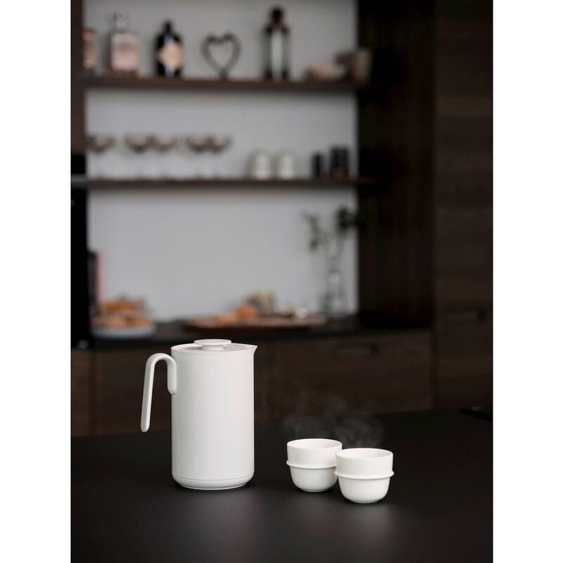Zone Denmark Thermoskanne Jug Singles – 1 l, Ø 13,2 cm, Kunststoff (PP)/Glas, Knopfdruckverschluss