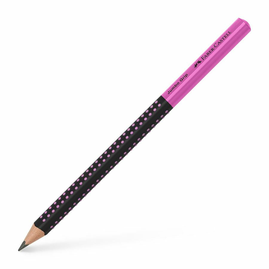 Faber-Castell Grip Two Tone Bleistift, Dreikant, Jumbo B Mine Ø 3,25 mm Schwarz/Pink