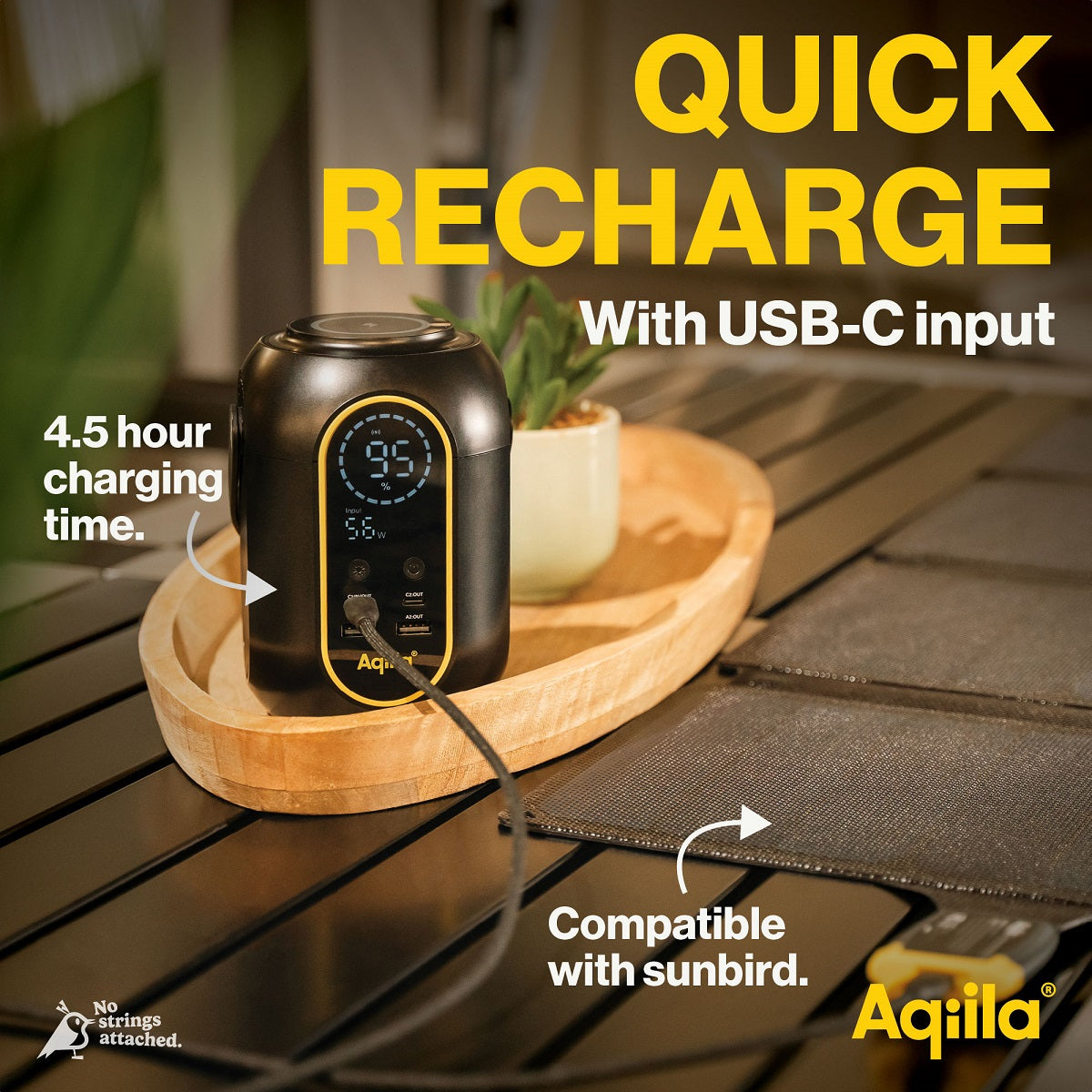 Aqiila Powerbird S140 – Powerstation, 200 Wh, 140 W AC, Li-Ion, LCD, Qi