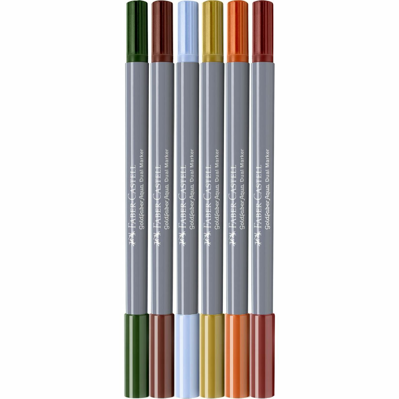 Faber-Castell Brush Pen Goldfaber Aqua – Pinselspitze – Sortiert – 6er-Set – Wasservermalbar