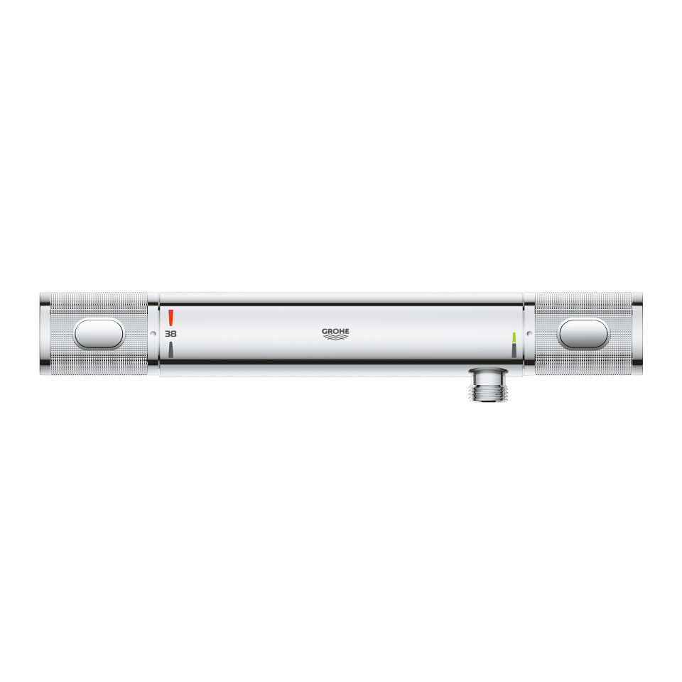 GROHE Badebatterie Precision Flow – 1/2", Messing, Aufputz-Thermostat, Edelstahl