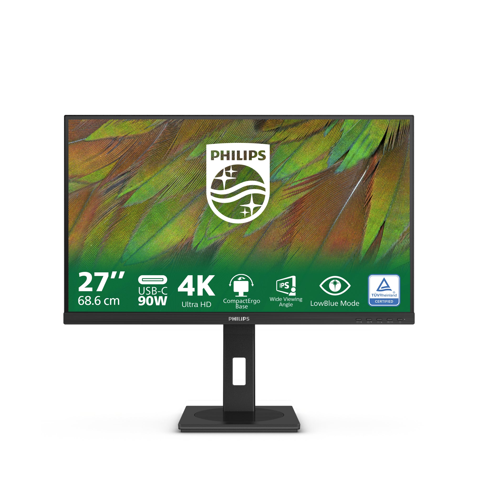 Philips 27B1U3900/00 – Monitor, 27" 3840 × 2160 (UHD 4K), IPS, 60 Hz, USB-C, 2× HDMI, VESA 100 × 100, Schwarz