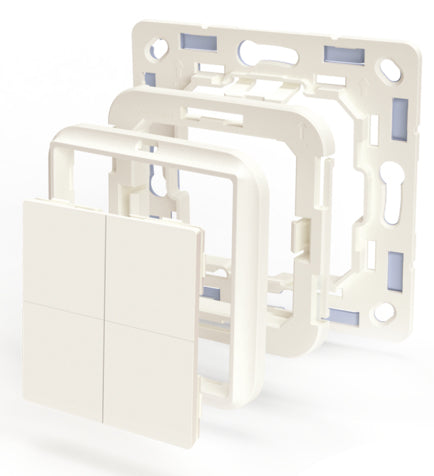 Shelly BLU Wandschalter 4 – Smart-Taster – Bluetooth, 4 Tasten – für Busch-Jaeger-Rahmen