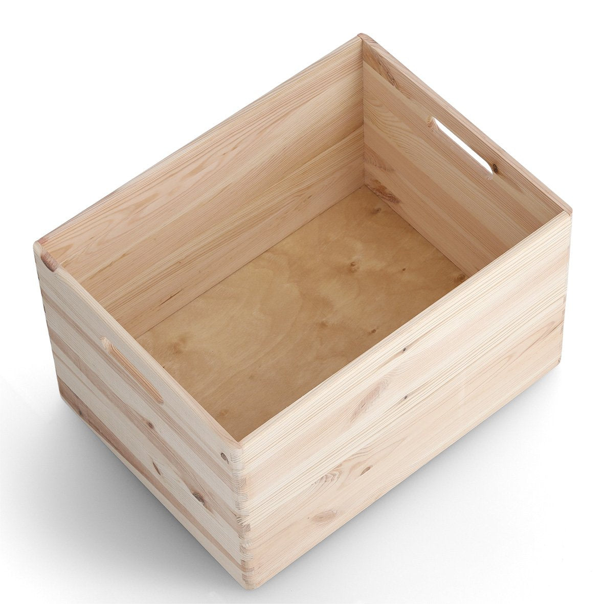 Zeller Present Aufbewahrungsbox ohne Deckel – Holz – Natur – mit Griff, stapelbar – 298 × 238 × 398 mm