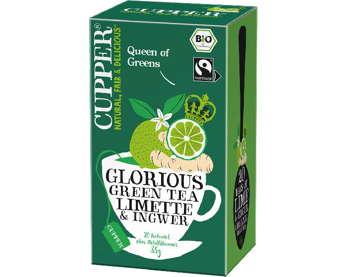 Cupper Tee Cupper – Grüntee Limette & Ingwer – Teebeutel 20 Beutel – Bio – Fairtrade