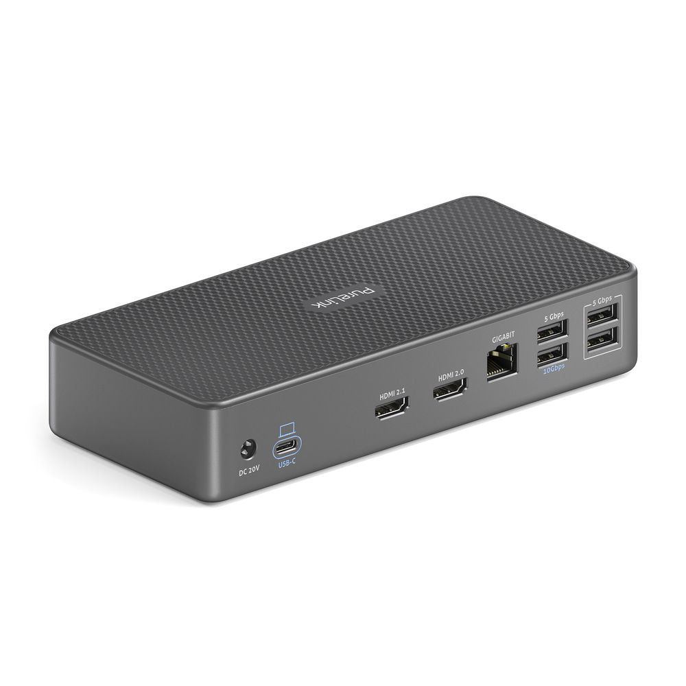 PureLink VL-D200 Dockingstation – USB4, 2× HDMI, 7× USB-A, 1× USB-C, 100 W PD, GbE, SD/microSD, 3,5 mm Audio