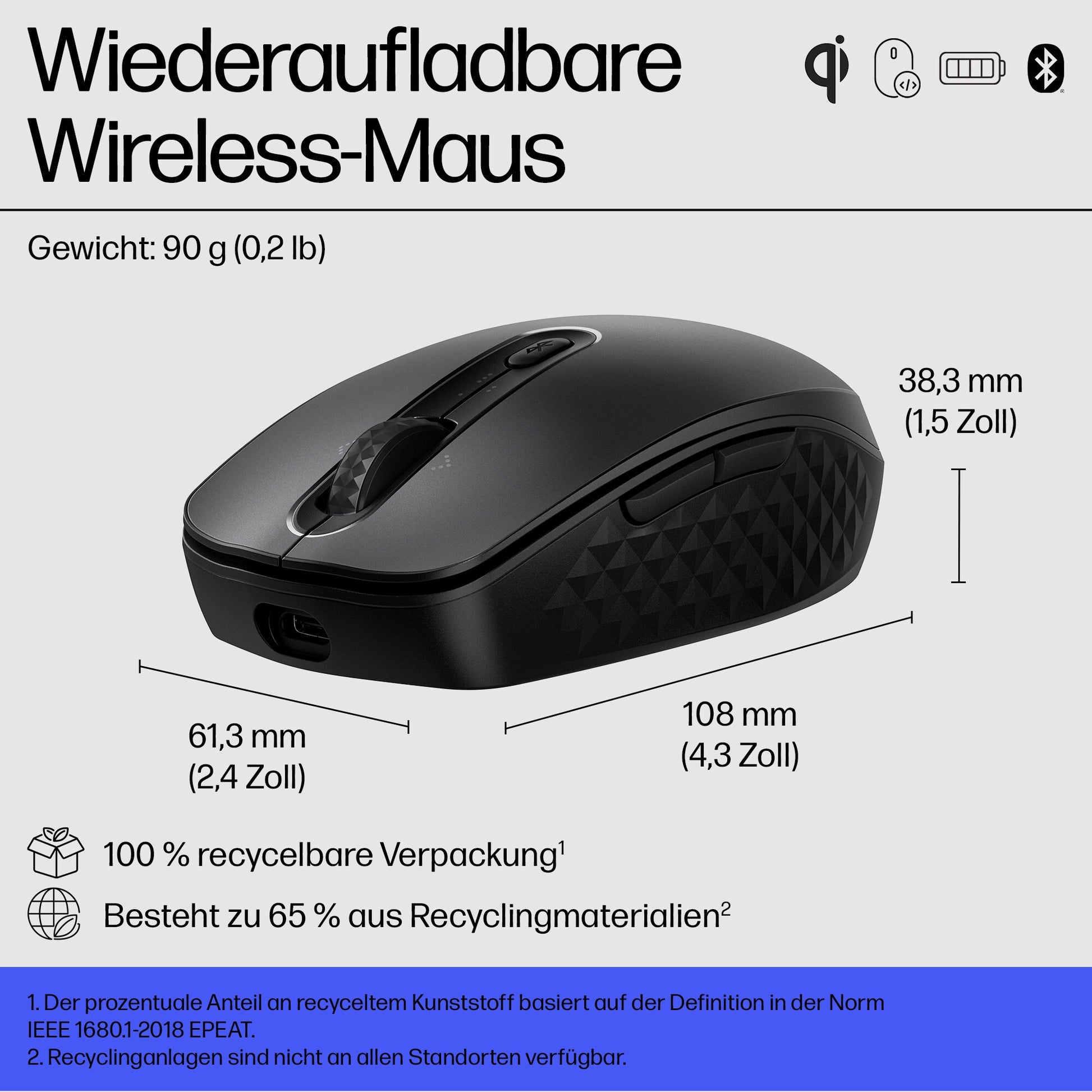HP 690 Qi-Ladefunktion Maus – kabellos