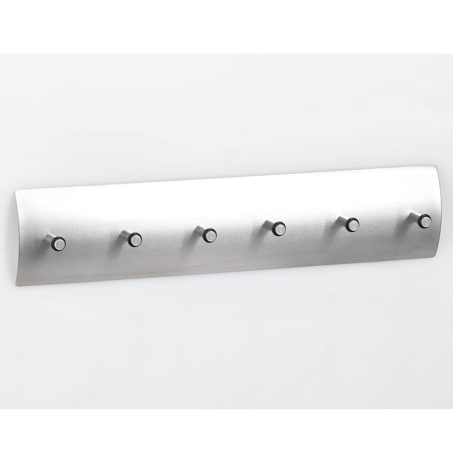 Zeller Present 13886 Wandgarderobe 6 Haken – Glas/Edelstahl – Silber – 343 × 75 × 38 mm