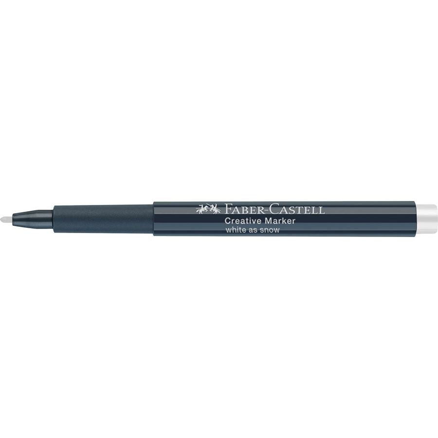 Faber-Castell Non-Permanent-Marker Creative – Rundspitze 1,5 mm – Weiss wie Schnee – trocken abwischbar