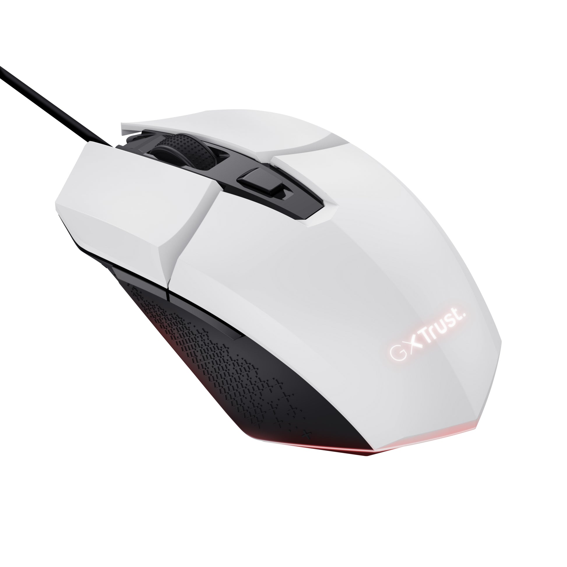 Trust GXT 109W Felox – Gaming-Maus – Kabelgebunden (USB-A), 6400 DPI, Rechts, Weiss