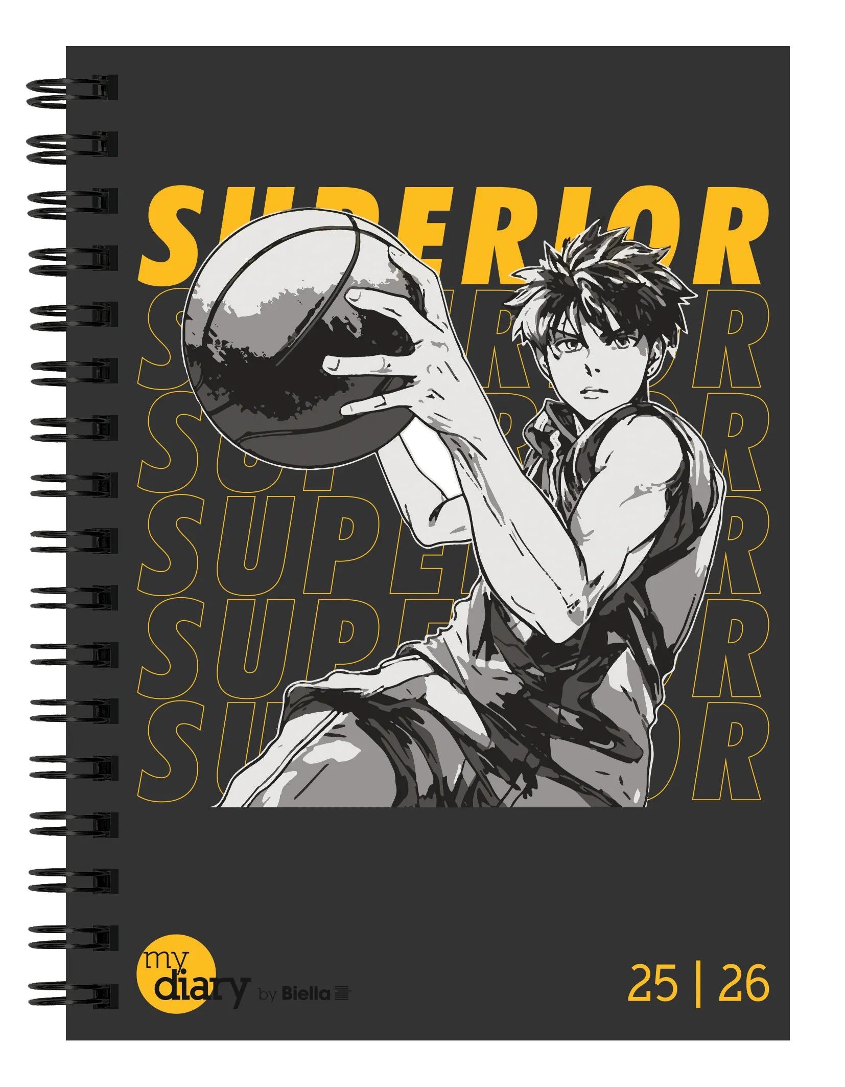 Biella mydiary Schüleragenda – 1 Woche/2 Seiten, Spiralbindung, 12 × 16,5 cm, Aug–Jul, Sport, FSC