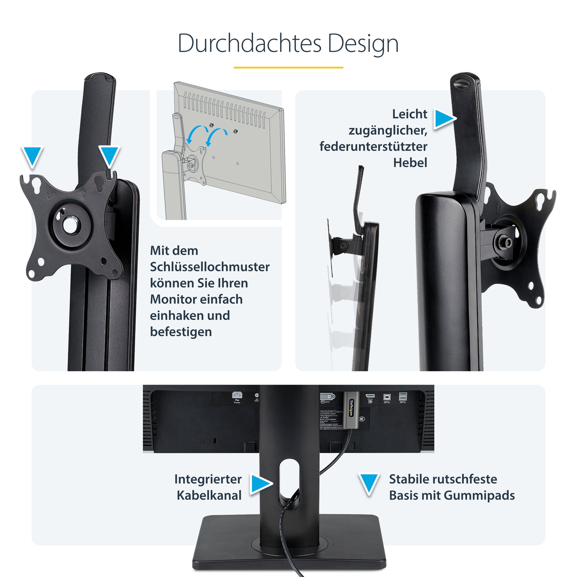 StarTech.com Monitorhalterung, 1 Monitor, Standfuss